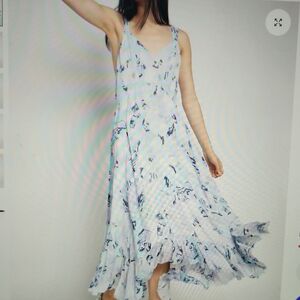 IRO Andou High Low Dress in Light Blue Floral Size 36